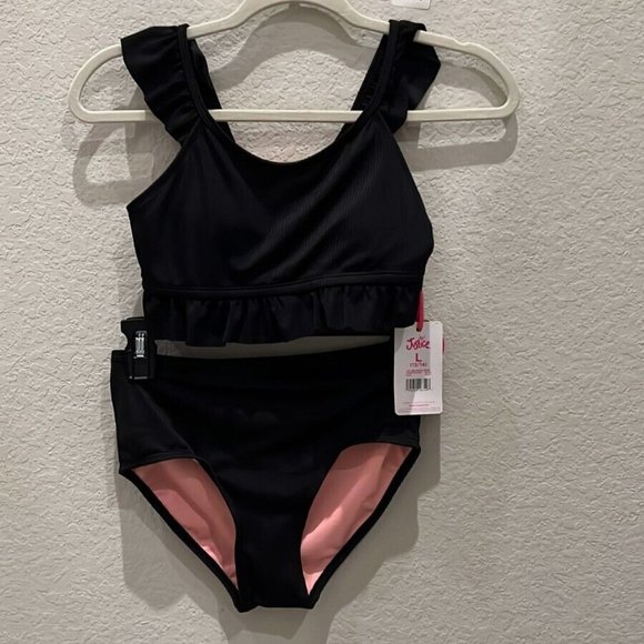 Justice Swim New 2 Piece Girls Justice Rib Ruffle Swimsuit Bikini